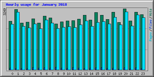 Hourly usage for January 2018